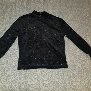 Long Sleeve Glitter Striped top